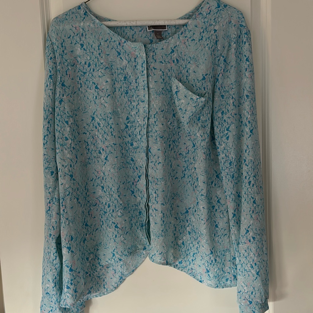 Open Back Button Down Blouse